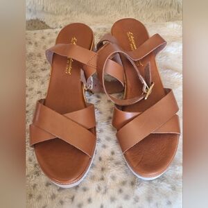 Italian Tan Leather Sandals